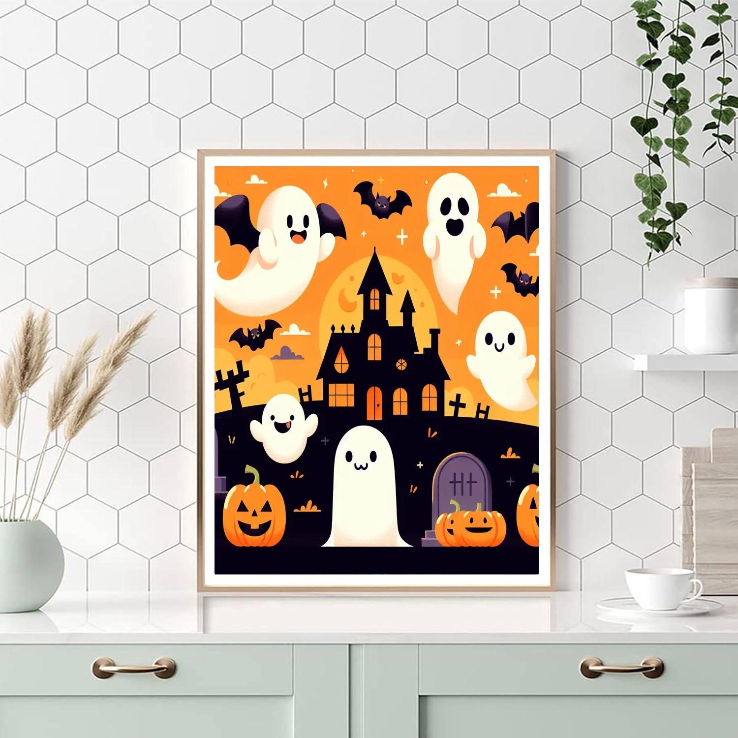 Friendly Halloween Spooktacular Painting Number Kit