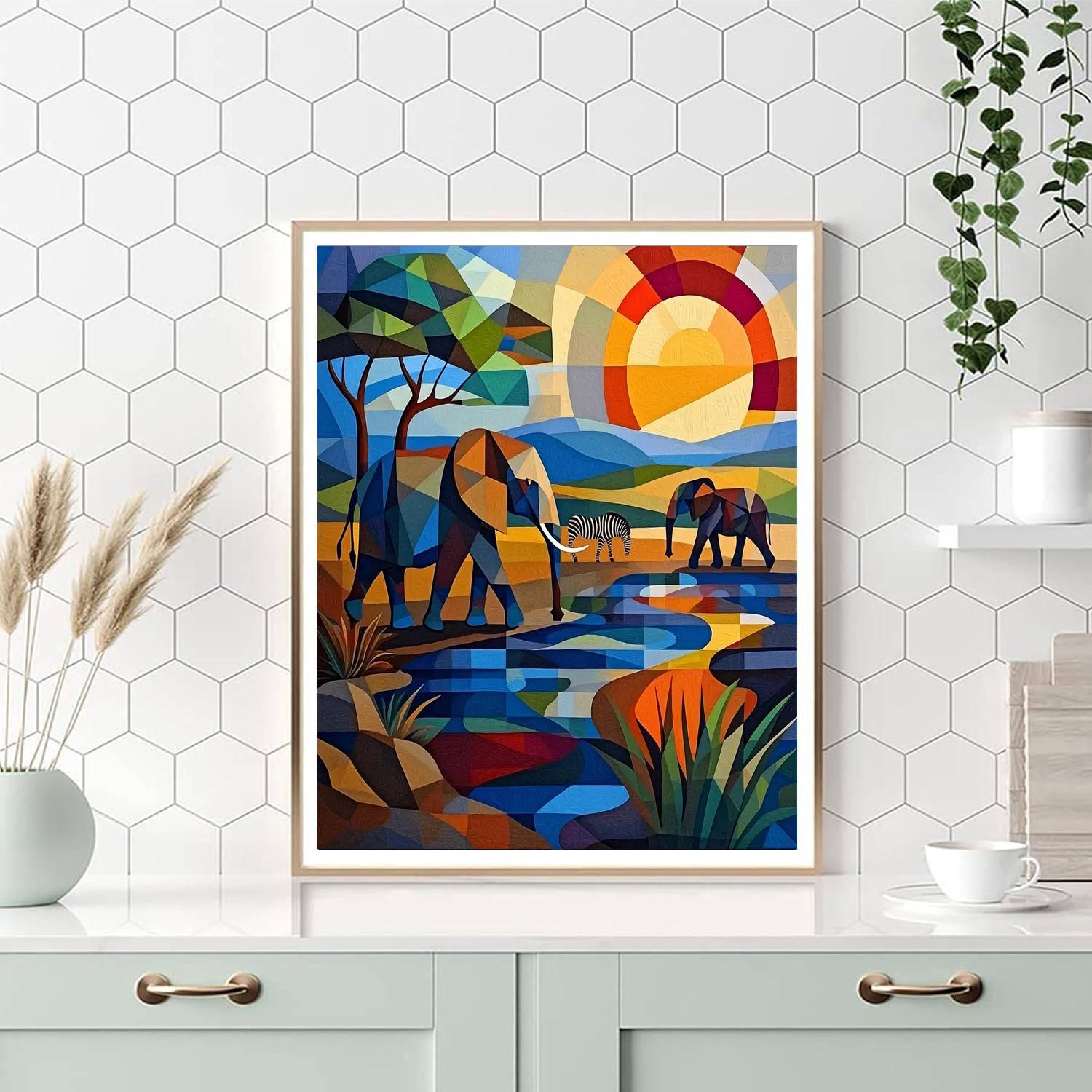 Pablo Picasso Inspired Wild Serengeti  DIY Paint By Numbers