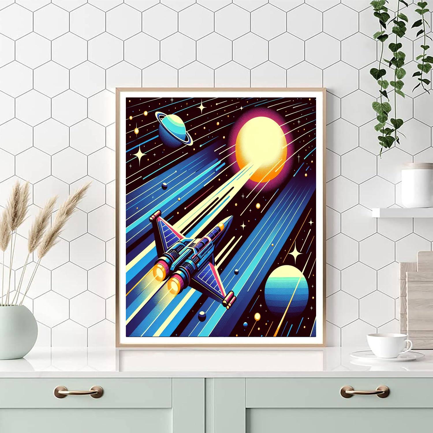 Solar-powered Space Race DIY Paint By Numbers