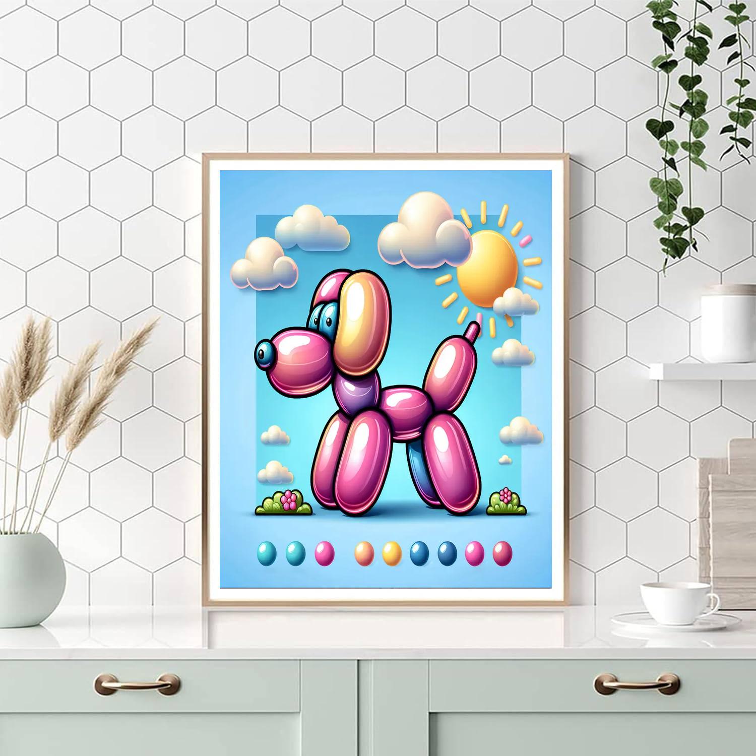 Happy Balloon Animal Paint By Color