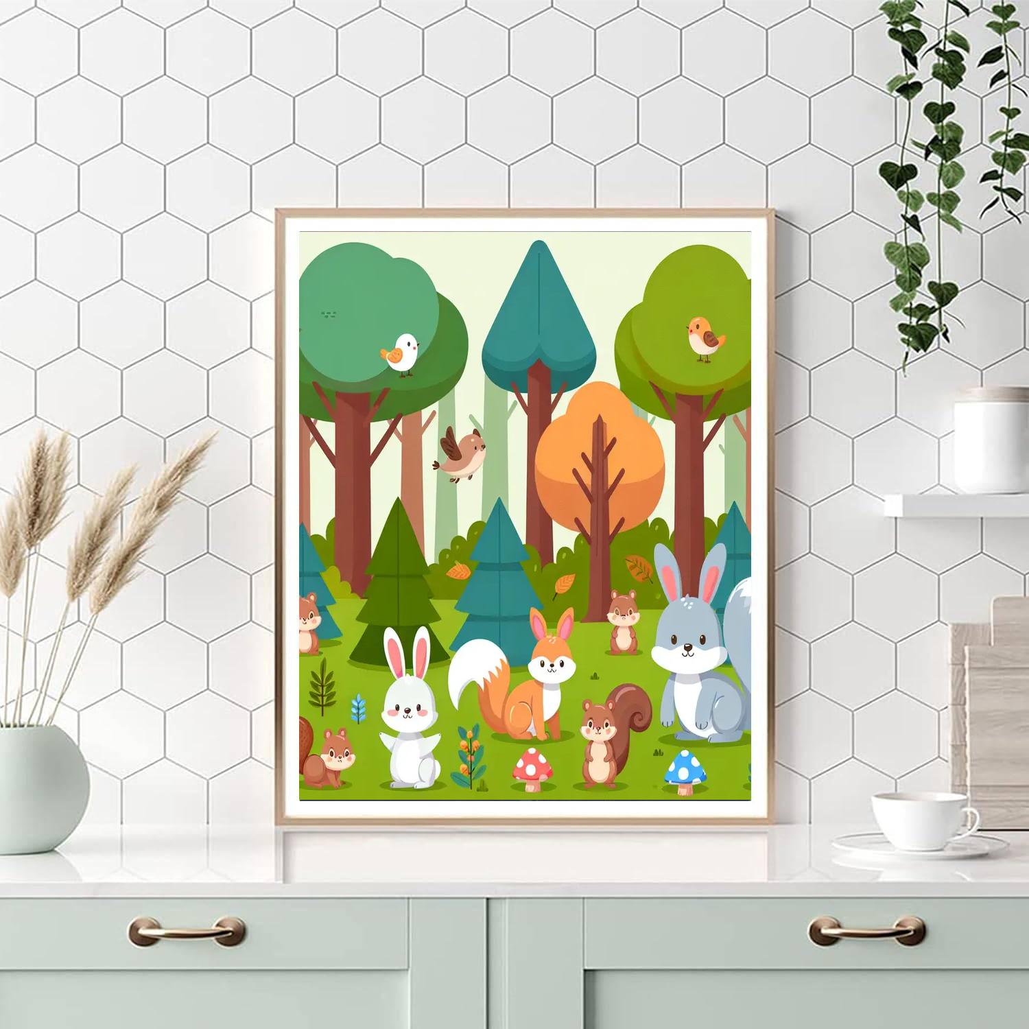 Cuddly Woodland Critters Numbered Painting Kits