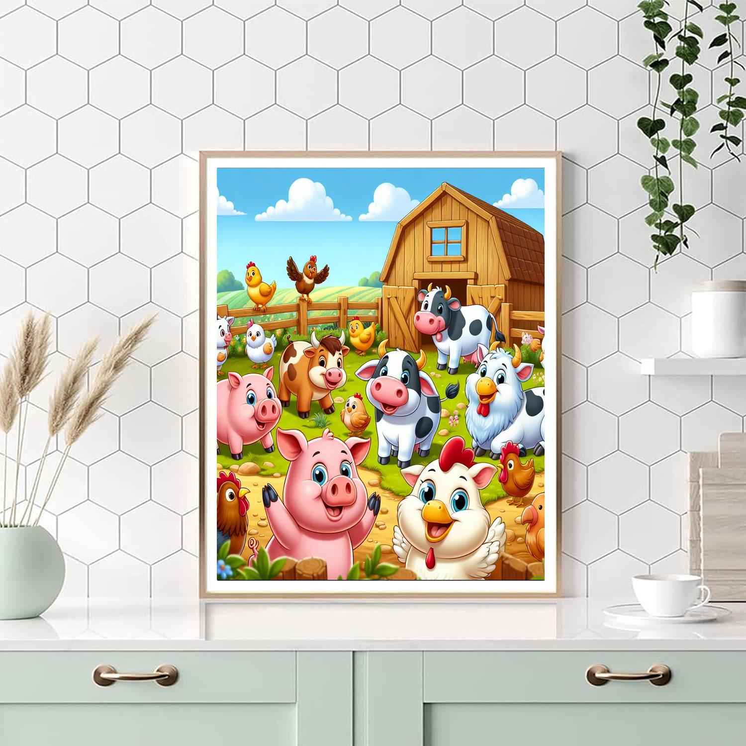 Fantastic Farmyard Frolic Number Painting