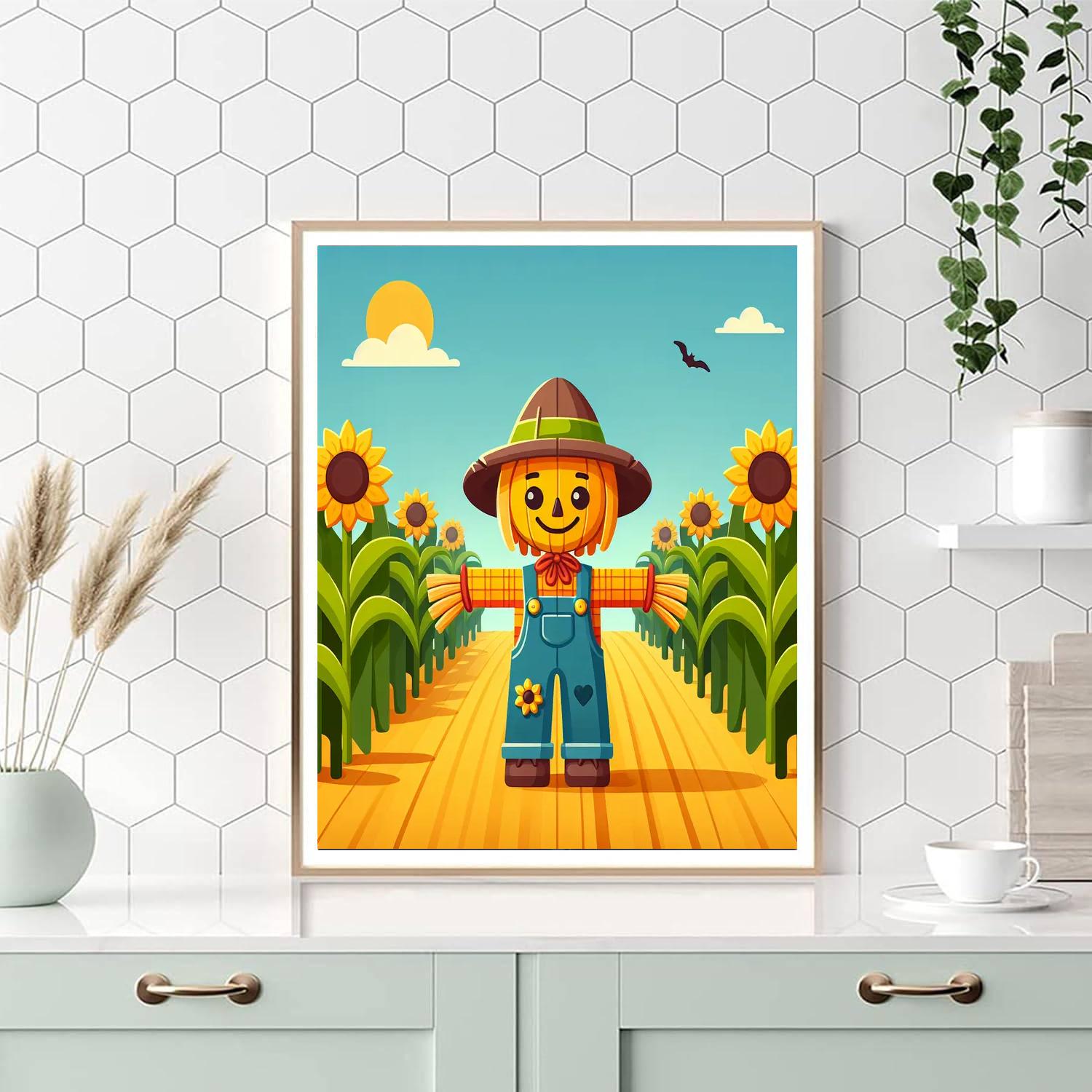 Silly Scarecrow's Harvest Field Painting By Numbers Kit