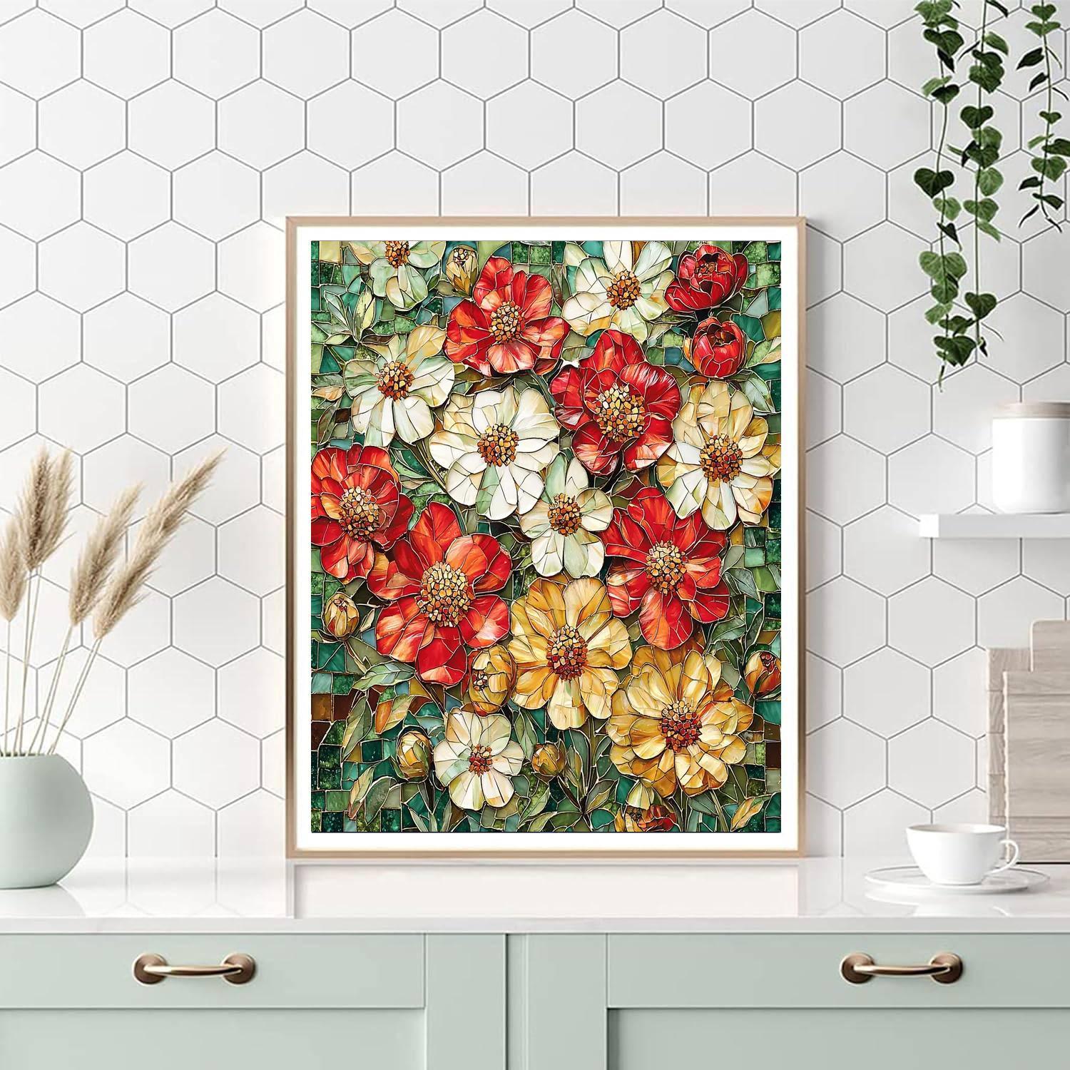 Gustav Klimt Inspired Floral Mosaic  DIY Paint By Numbers
