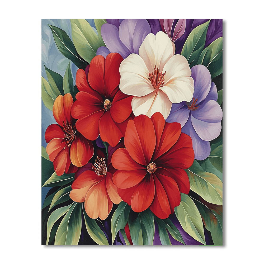 Georgia O'Keeffe Inspired Vivid Wildflowers  Paint By Numbers Art