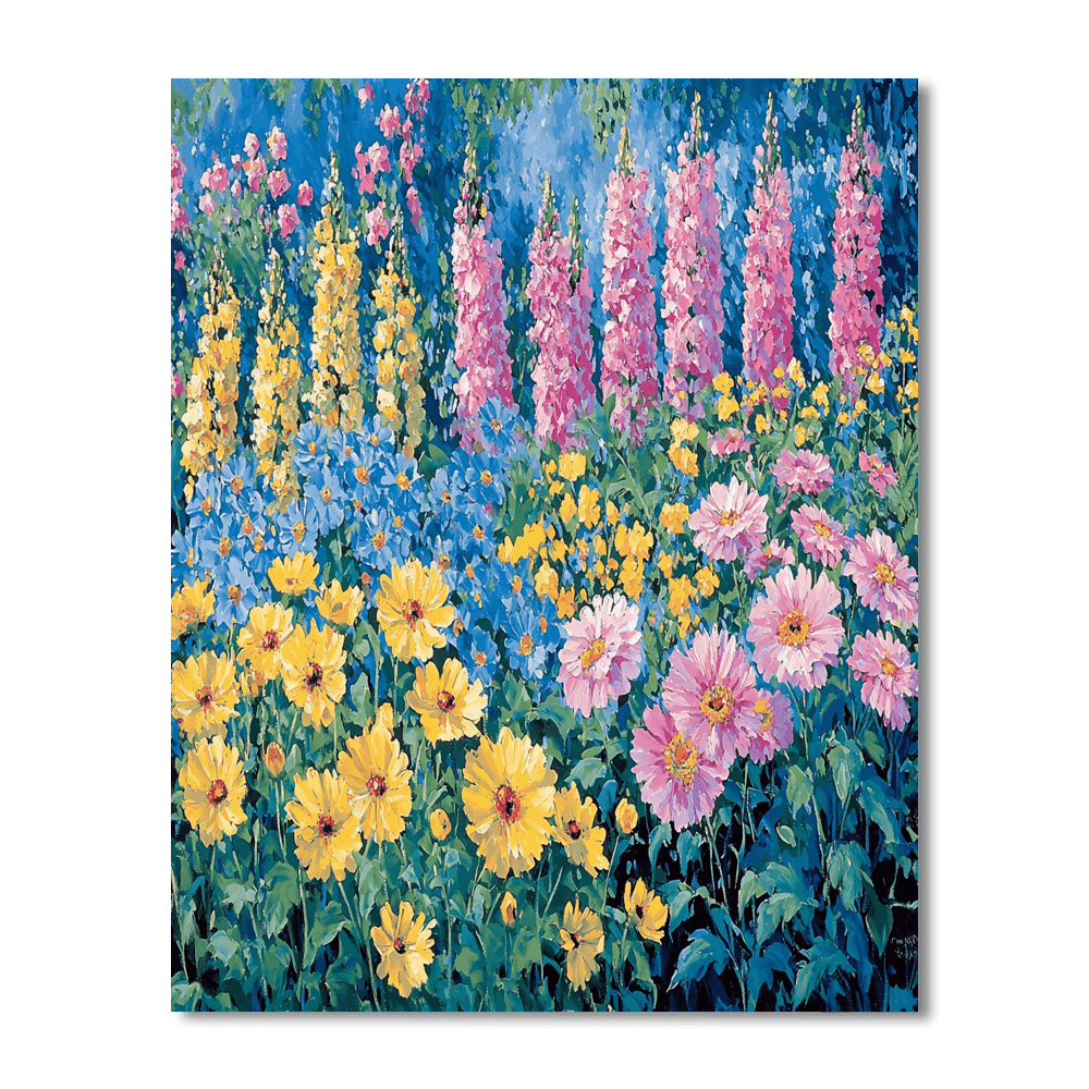 Claude Monet Inspired Vibrant Garden  Paint By Numbers Art