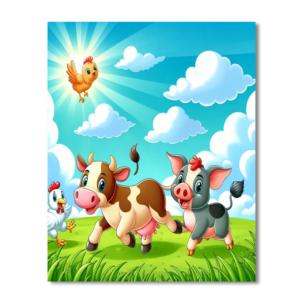 Bubbly Farm Friends DIY Paint By Numbers