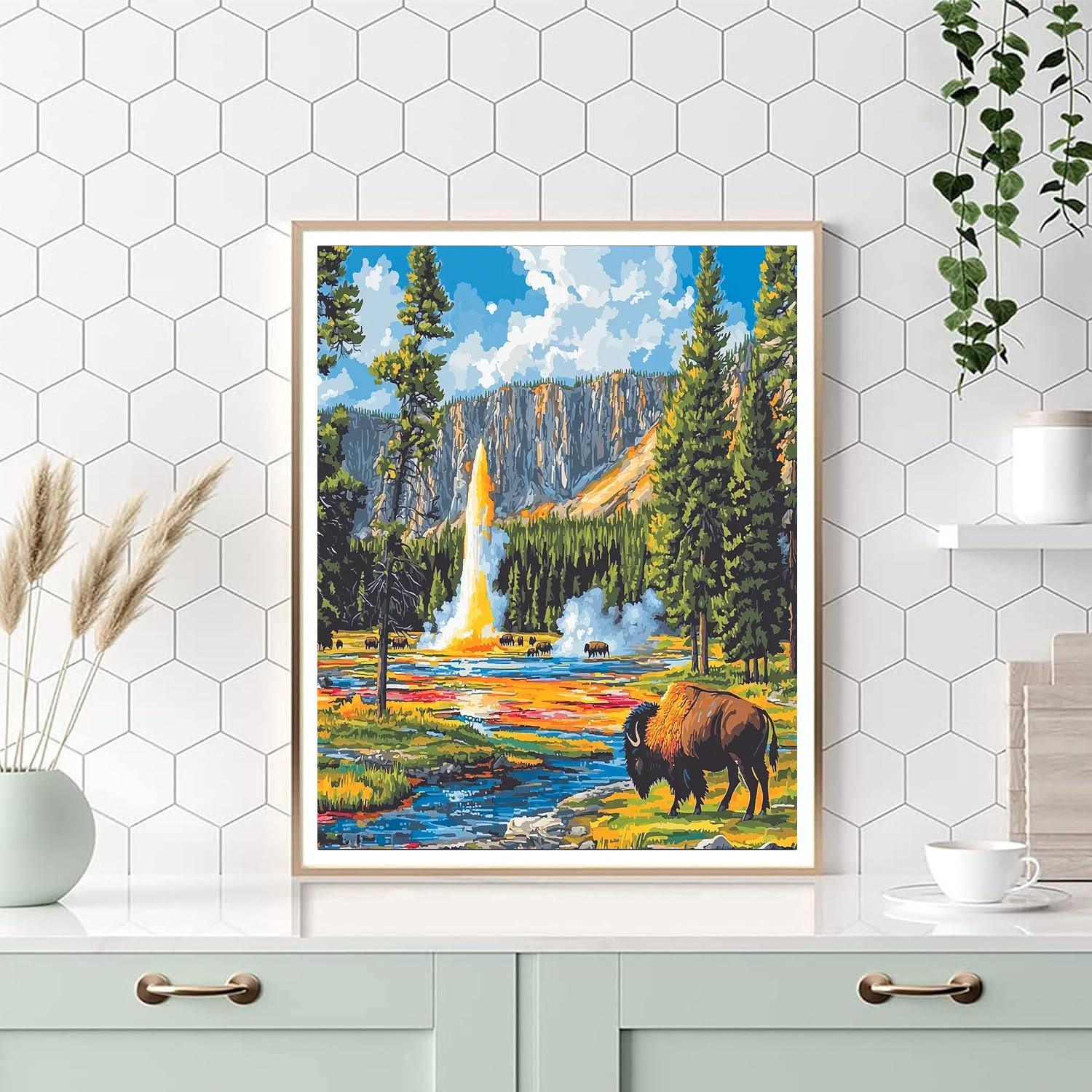 Yellowstone National Park - Wyoming Numbered Painting Kits