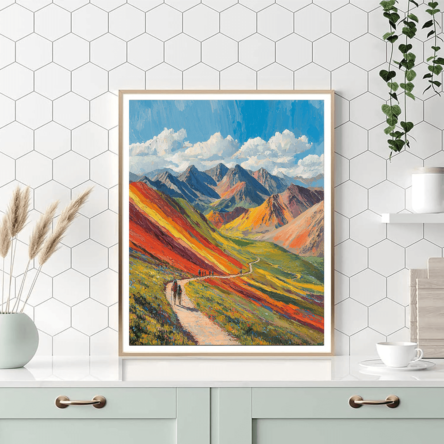 Gorgeous Rainbow Mountain DIY Paint By Numbers