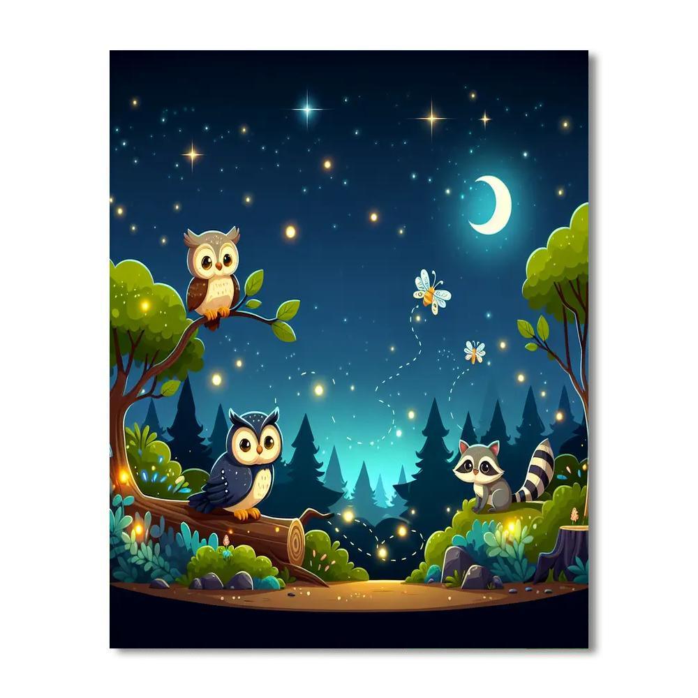 Colorful Creatures Of The Night Painting By Numbers Kit