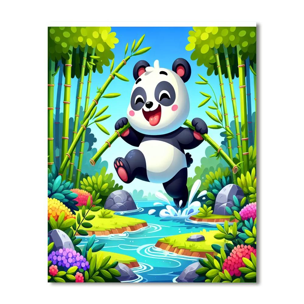 Panda's Bamboo Adventure Painting By Numbers Kit