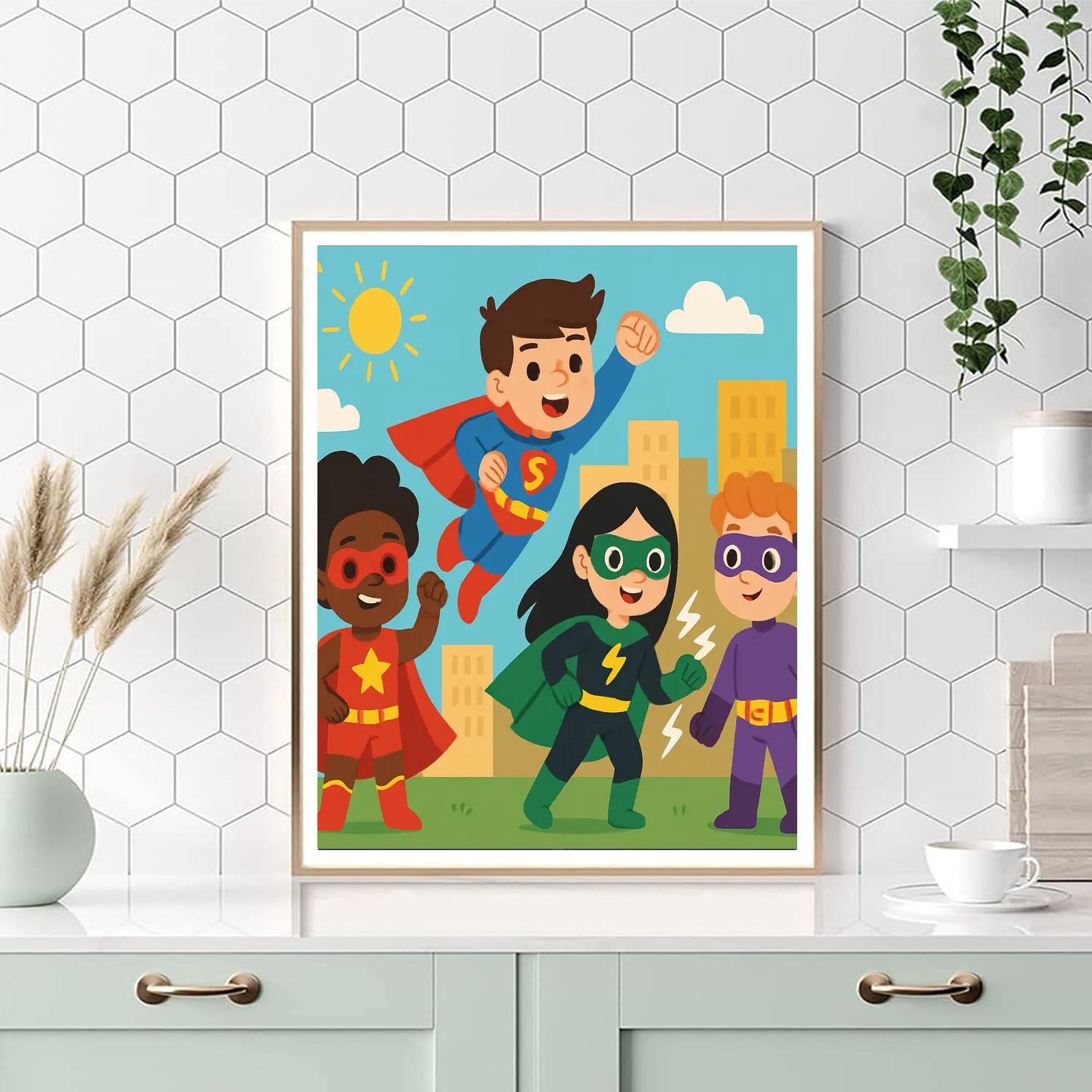 Cool Superhero Squad Paint By Numbers Kits