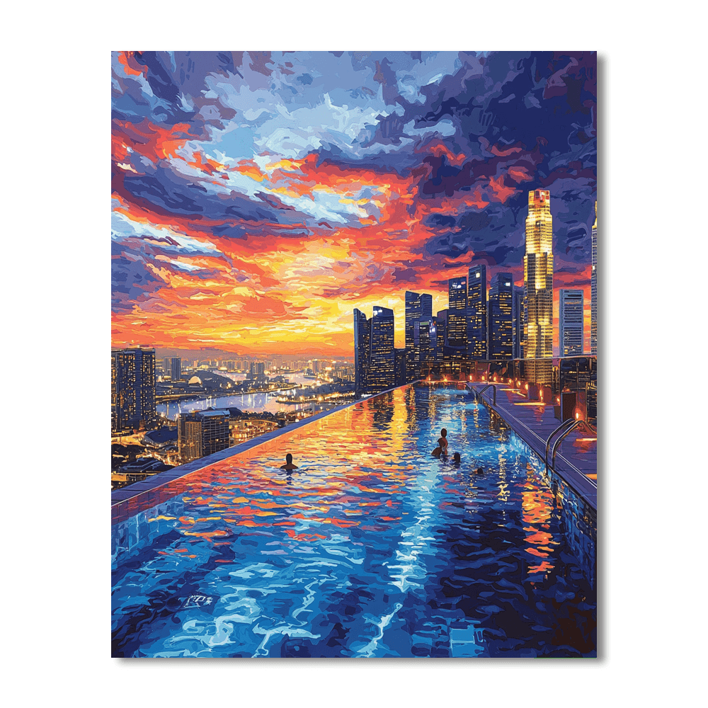 Marina Bay Sands Infinity Pool - Singapore Numbered Painting Kits
