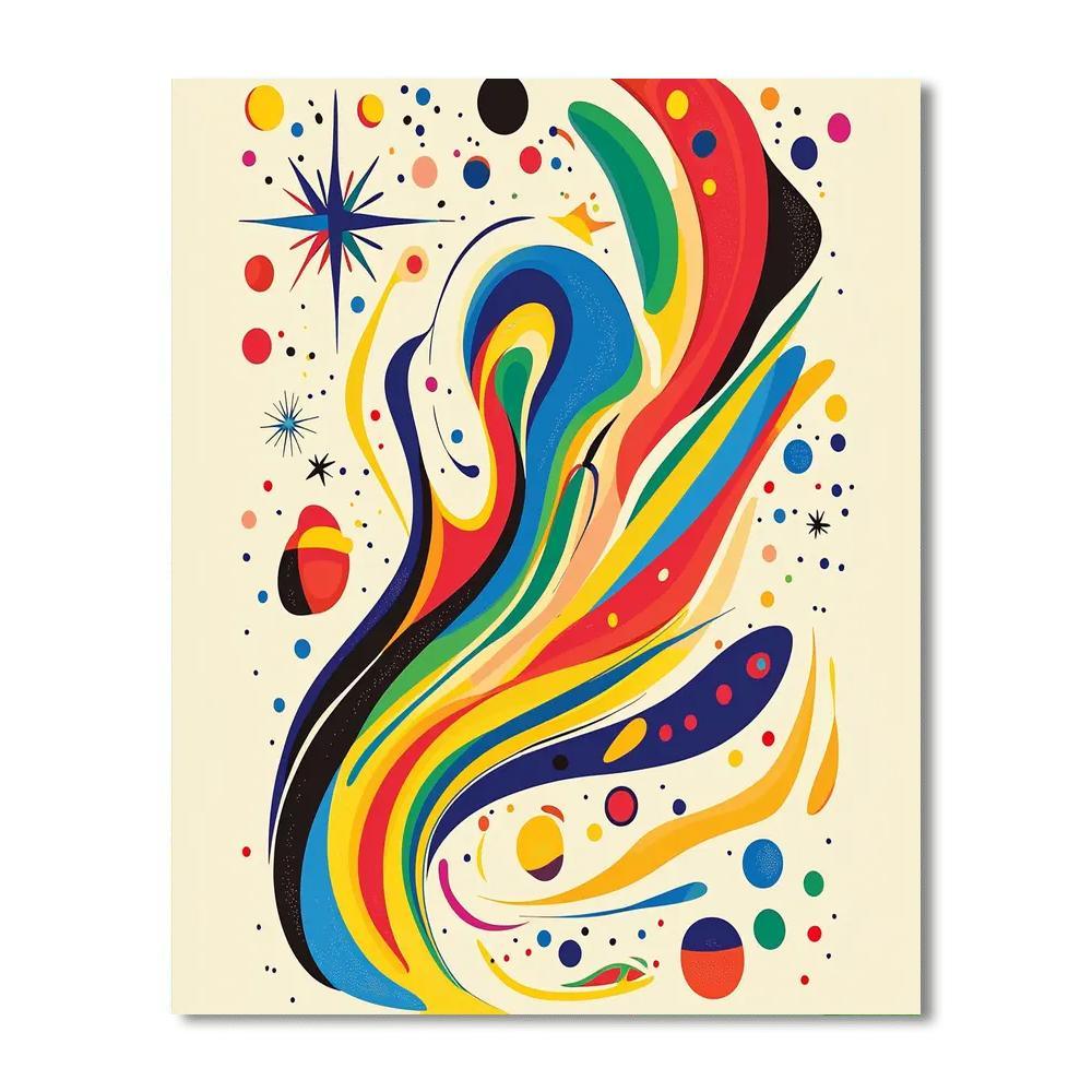 Joan Miró Inspired Whimsical Cosmic Dance  Paint By Number