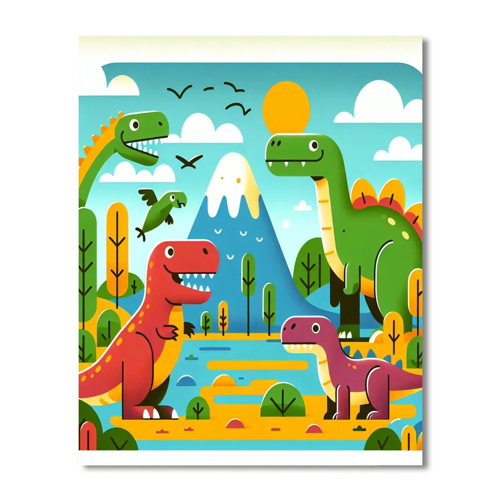 Royal Dinosaur Kingdom Numbered Painting Kits