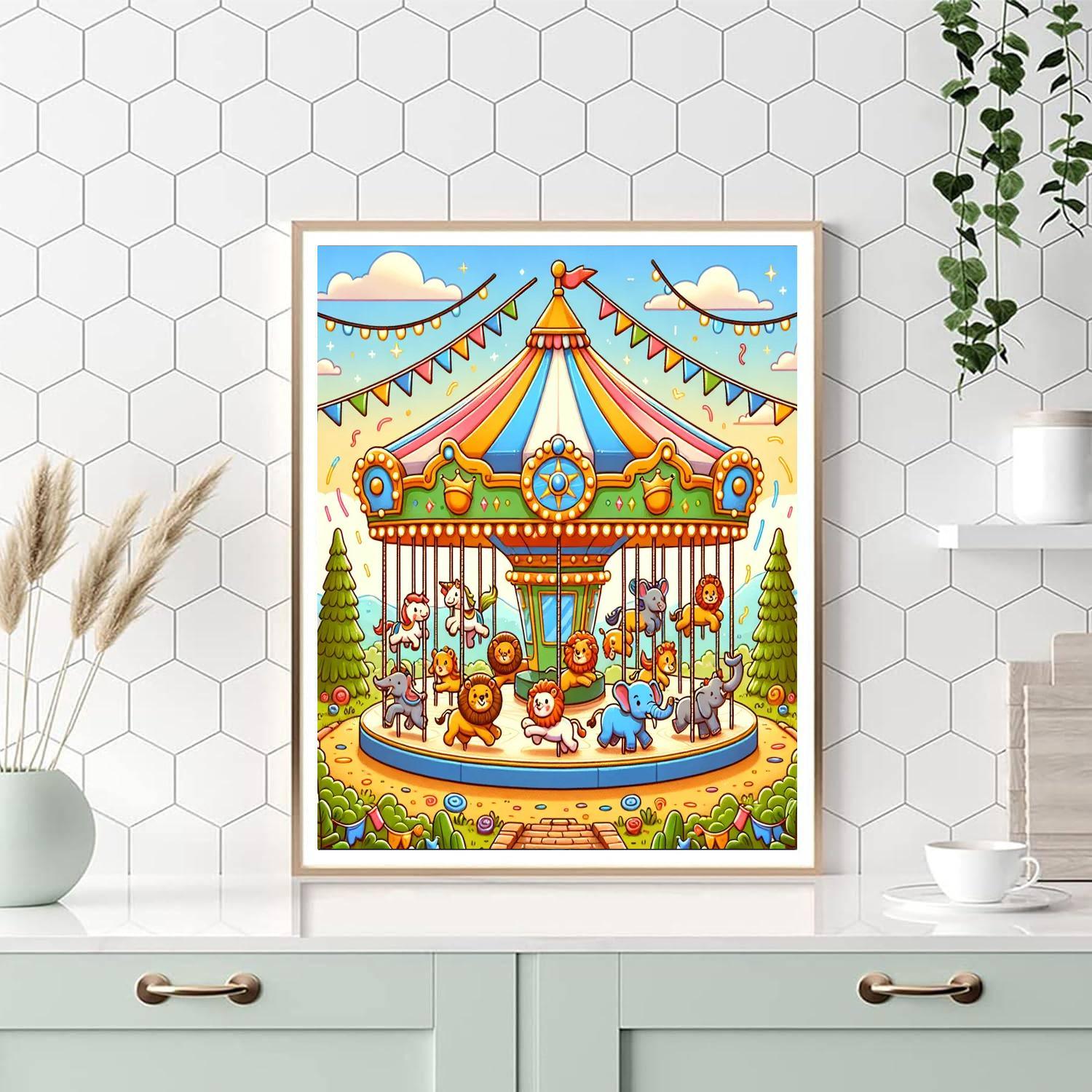 Charming Carousel Adventures Paint By Numbers Art