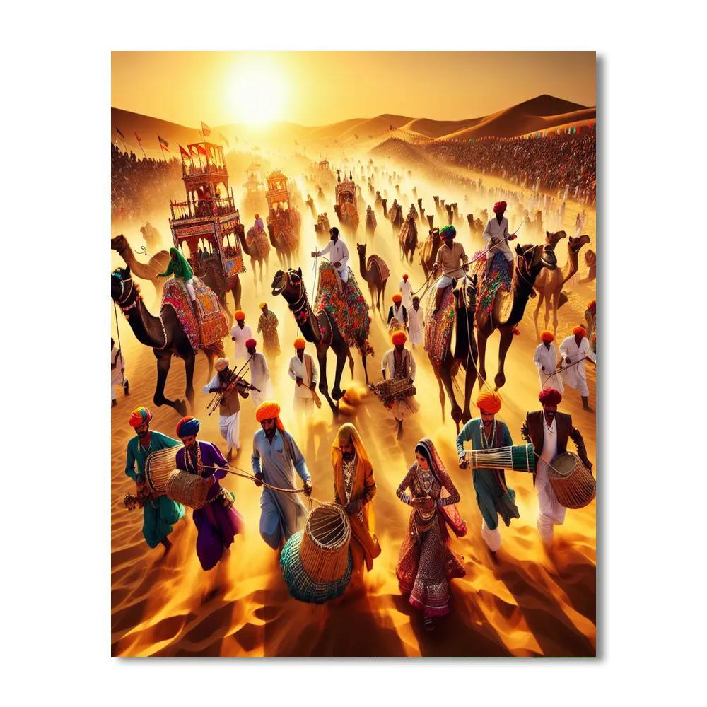 Jaisalmer Desert Festival - Rajasthan Paint By Color