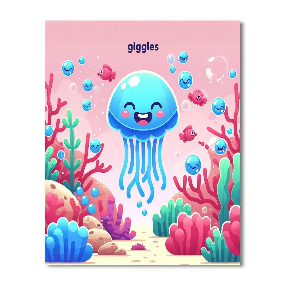 Giggles The Jellyfish DIY Paint By Numbers