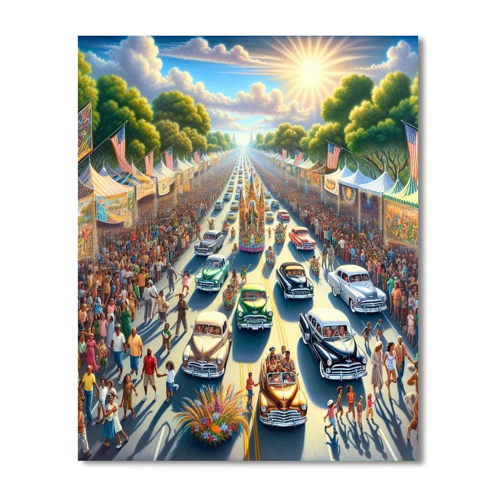 Feather Fiesta Days - Usa DIY Paint By Numbers