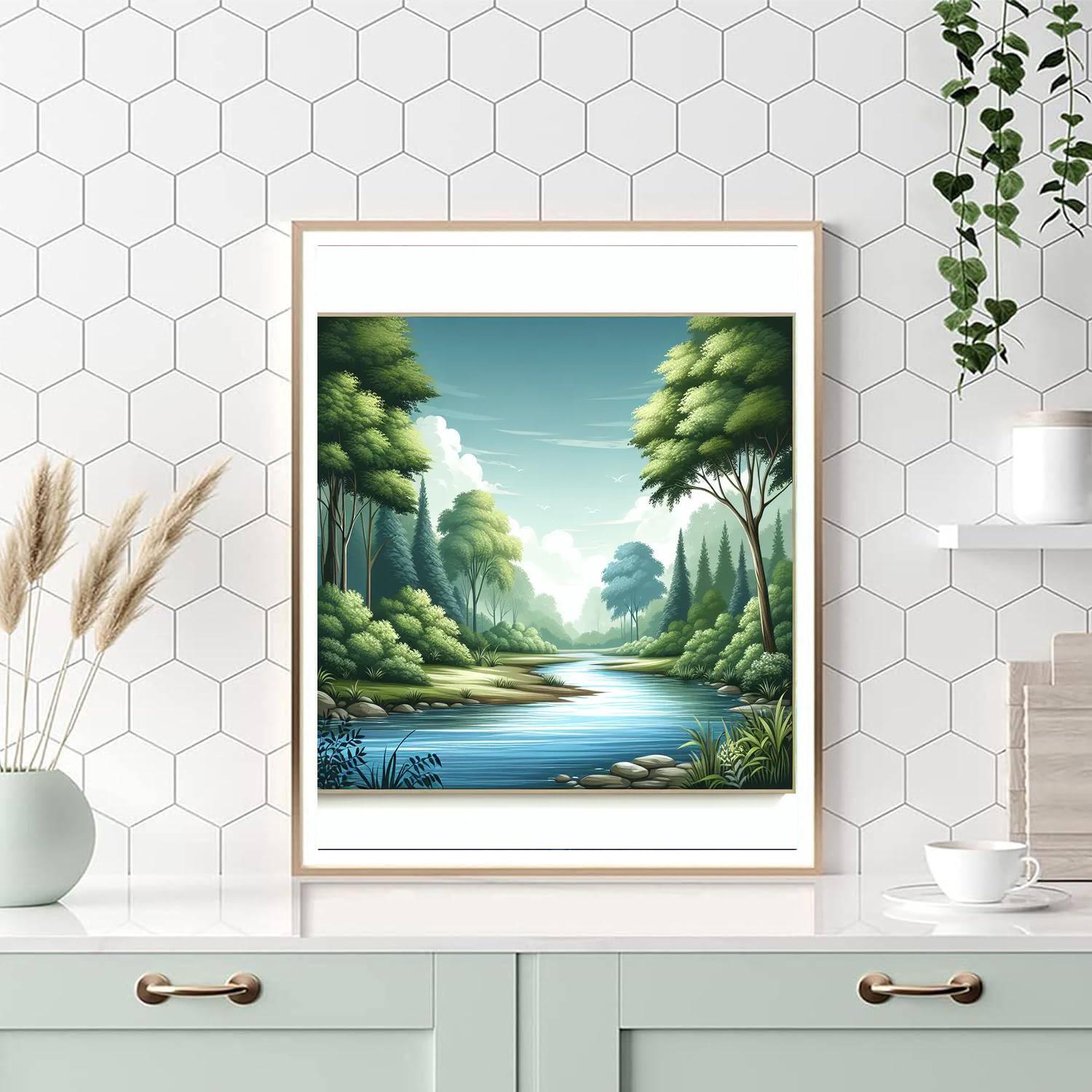 Gentle River Reflections Paint By Number