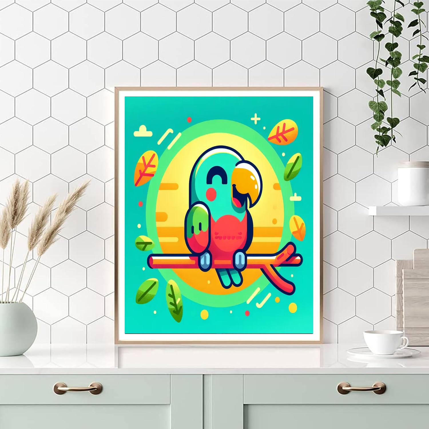 Excited Parrot Paint By Numbers Kits
