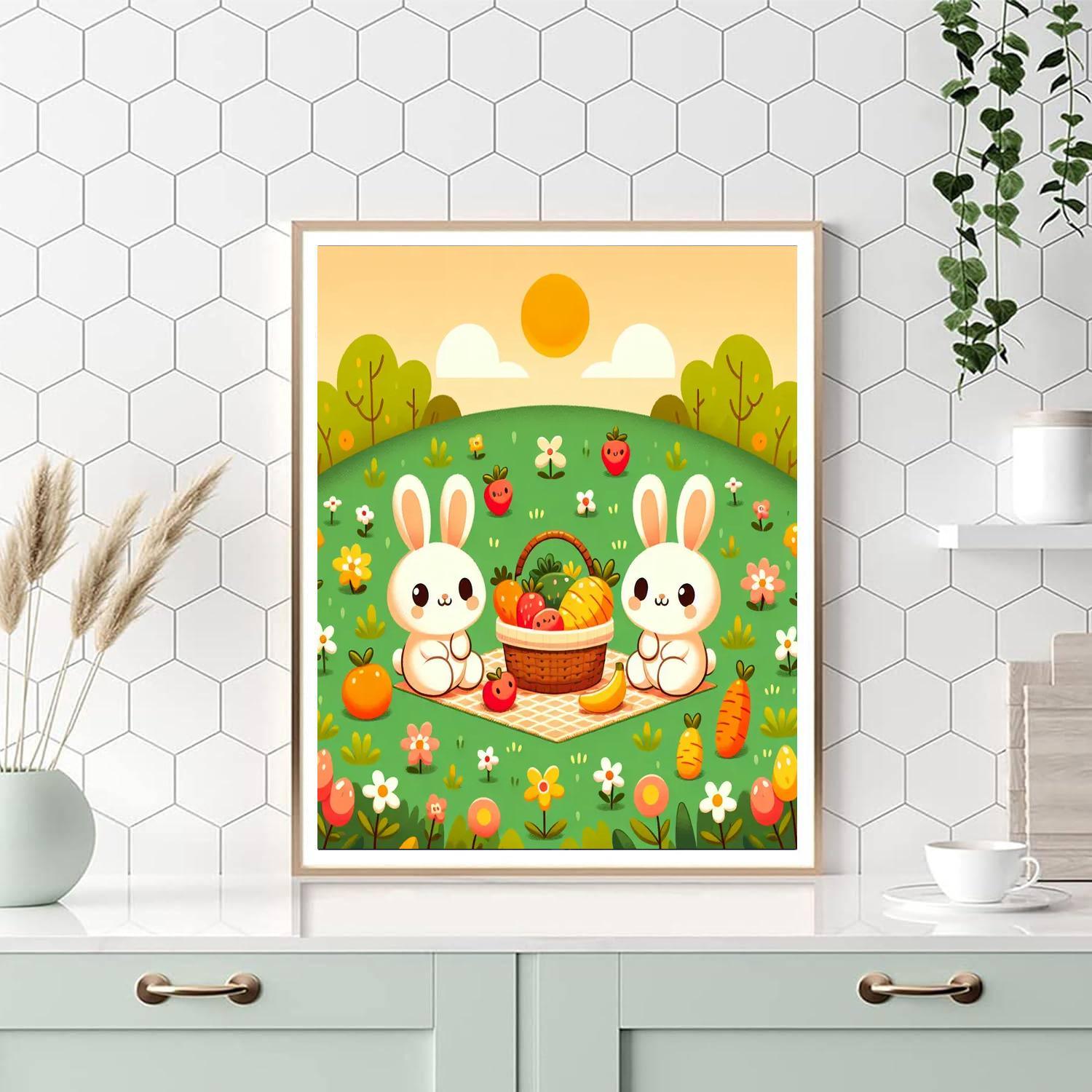 Cheerful Bunnies Painting Number Kit