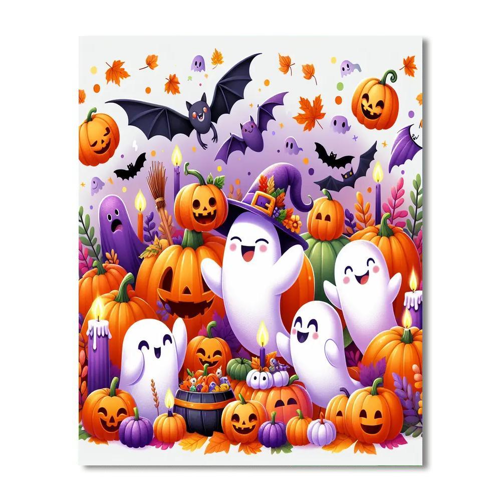 Charming Halloween Gathering Paint By Numbers Art