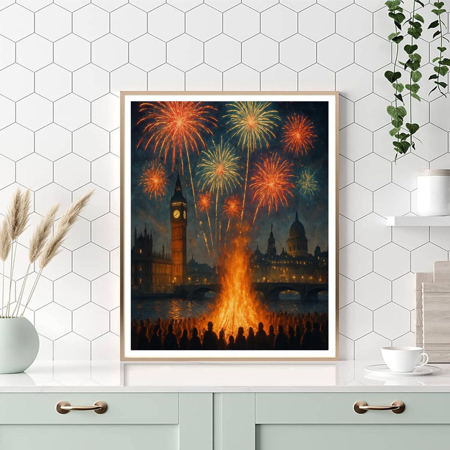 Guy Fawkes Night - London Number Painting