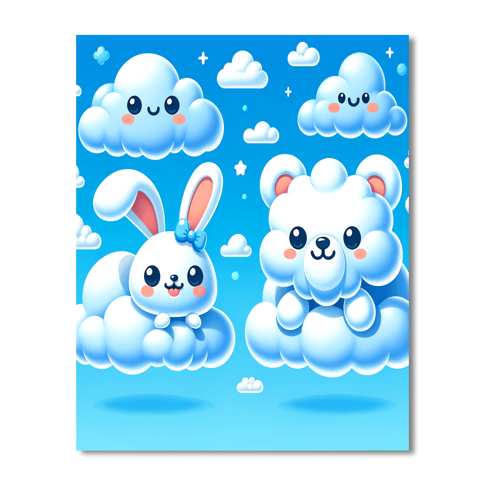 Cuddly Cloud Creatures Paint By Color