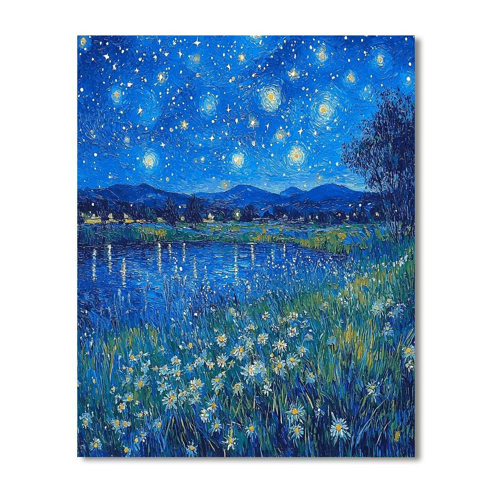 Van Gogh Inspired Celestial Meadows  Painting By Numbers Kit