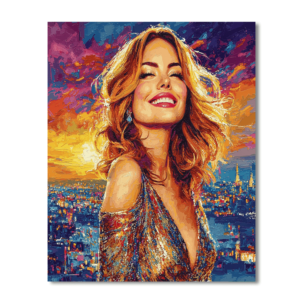 Emma Stone: The Vibrant Heart Of La La Land Painting Number Kit