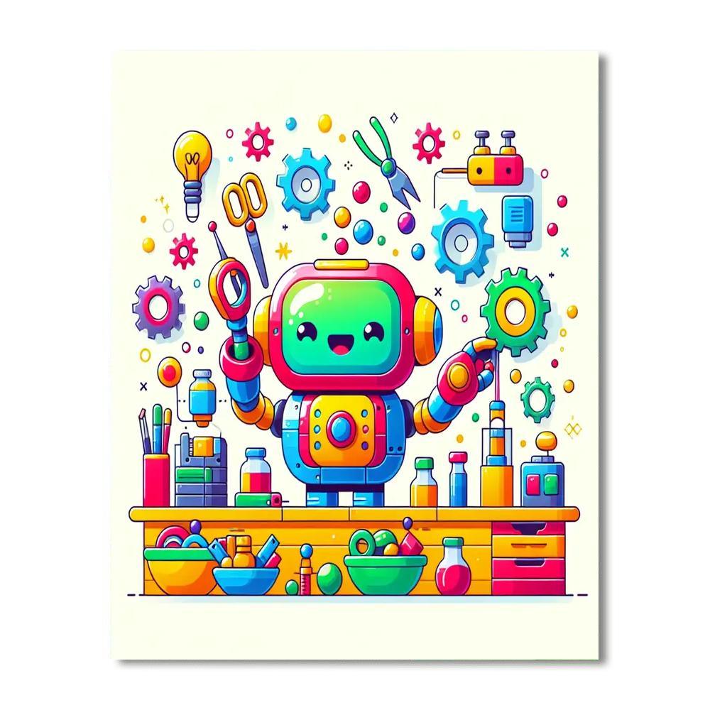 Robot Inventors Paint By Numbers Art