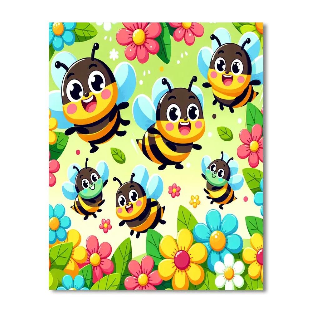 Buzzy Bees And Blossoms Paint By Numbers Art