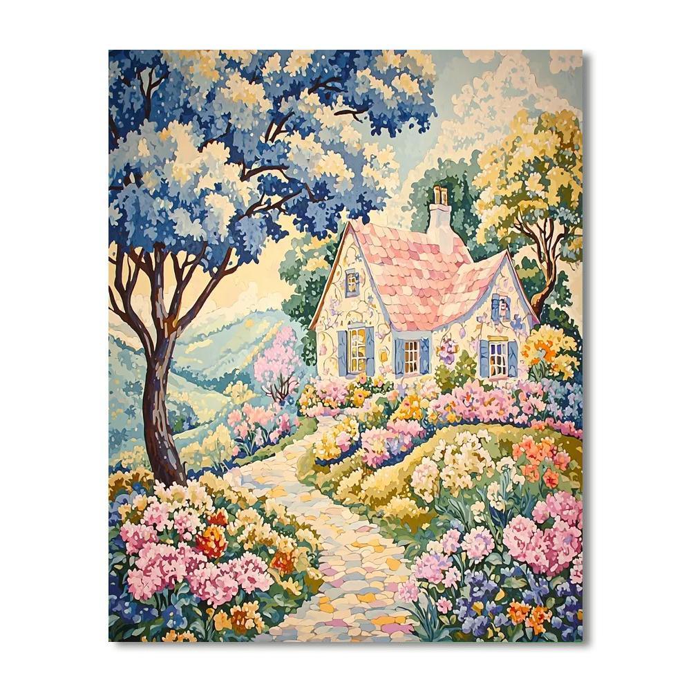 Kate Greenaway Inspired Whimsical Cottage Hideaway  Paint By Numbers