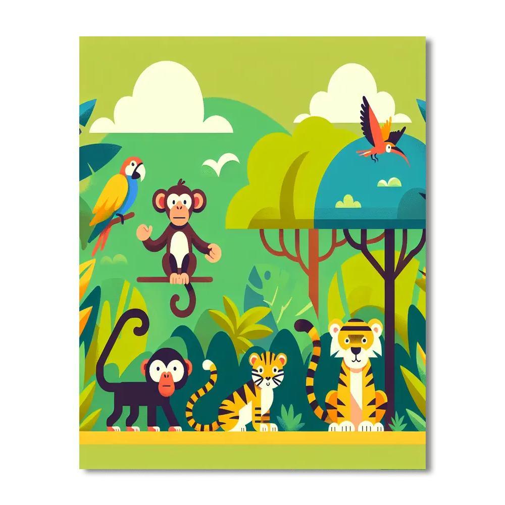 Jungle Animal Adventure Paint By Number