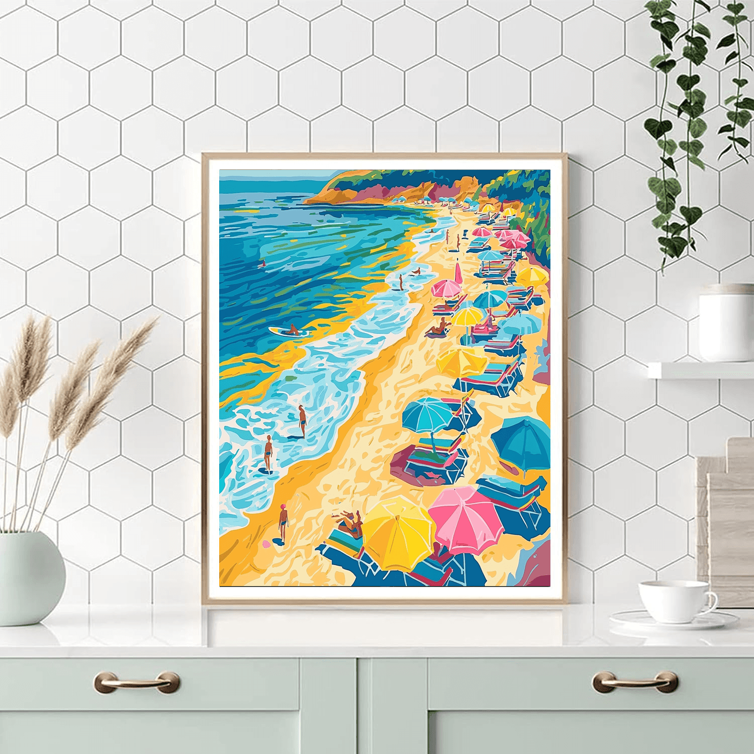David Hockney Inspired Retro Beach Vibes  Paint By Numbers