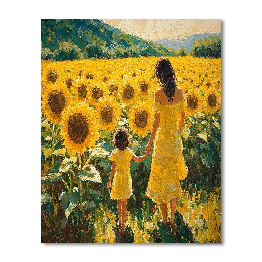 A Mother's Sunflower Garden Paint By Color