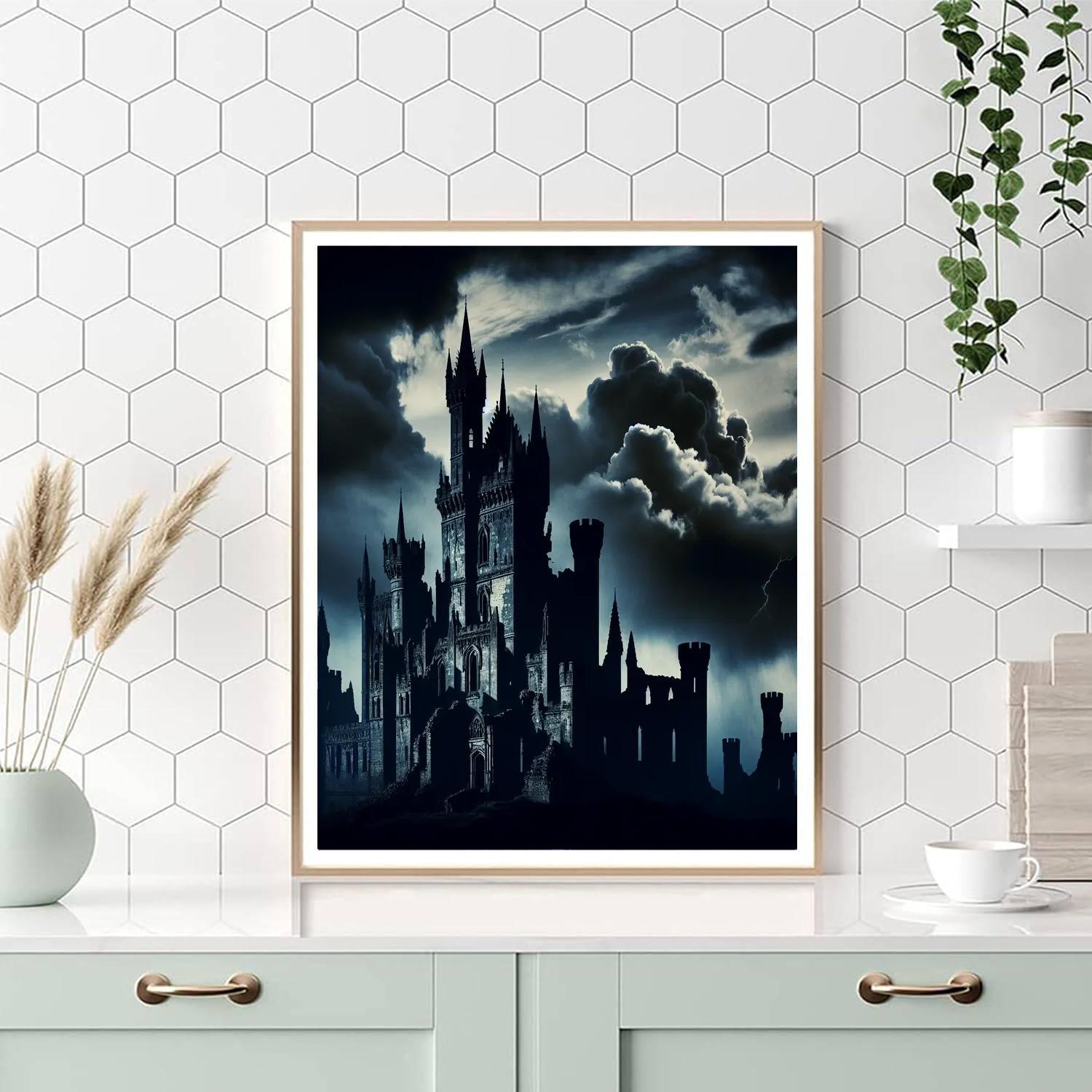 Gothic Castle Ruins Painting By Numbers Kit