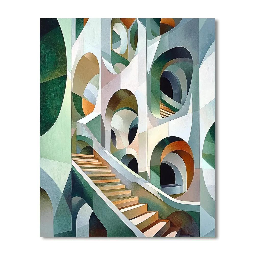 M.C. Escher Inspired Nature Of Math  Number Painting