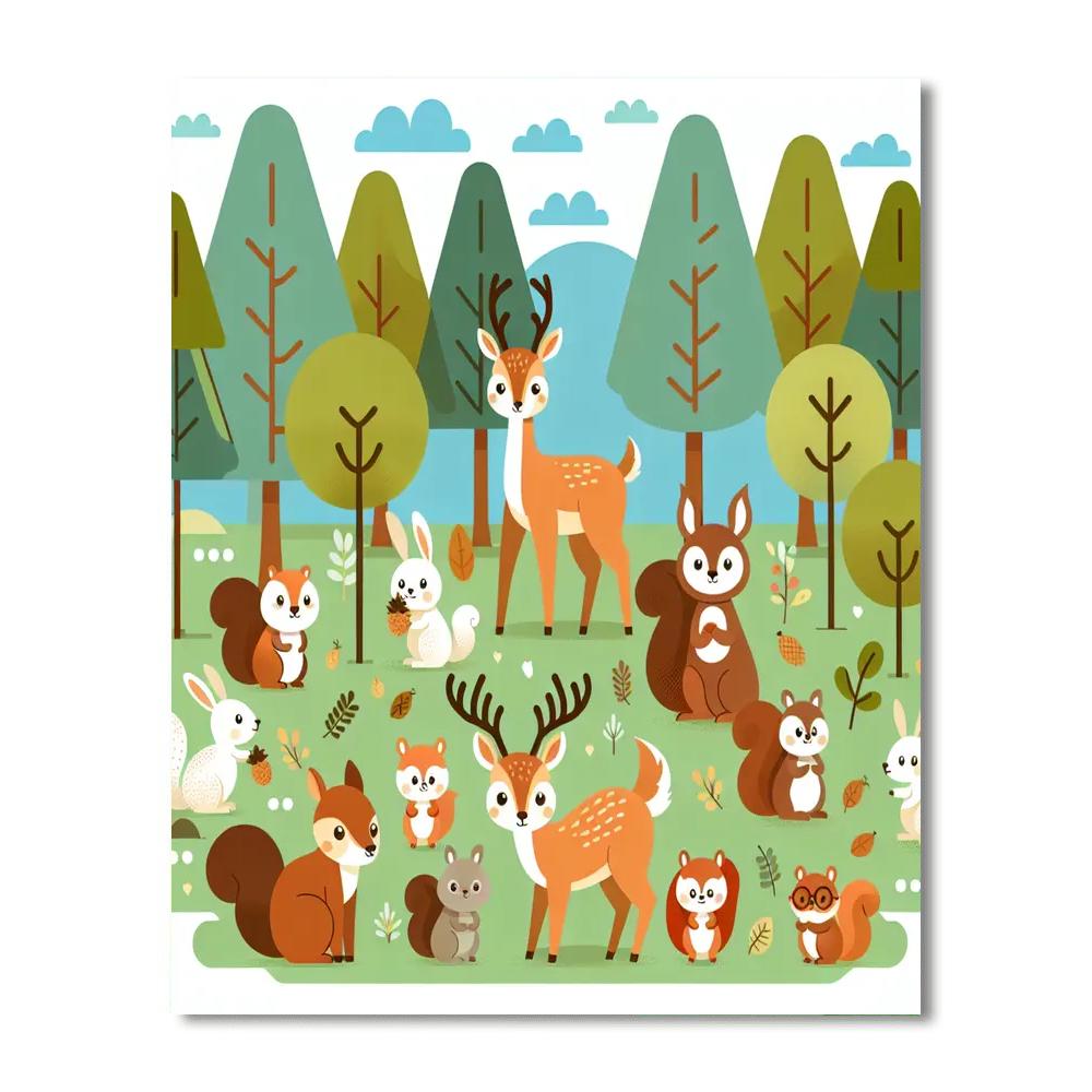 Forest Animal Playtime Numbered Painting Kits