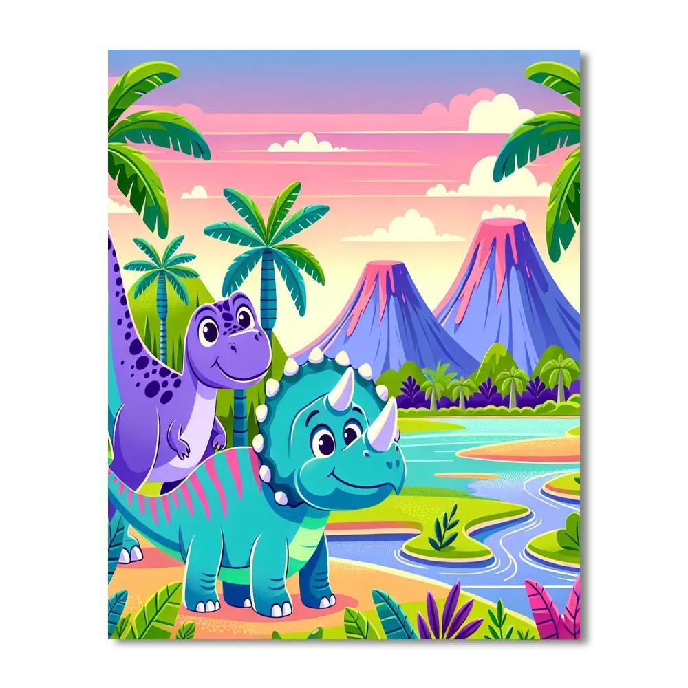 Jurassic Island Paint By Numbers Art