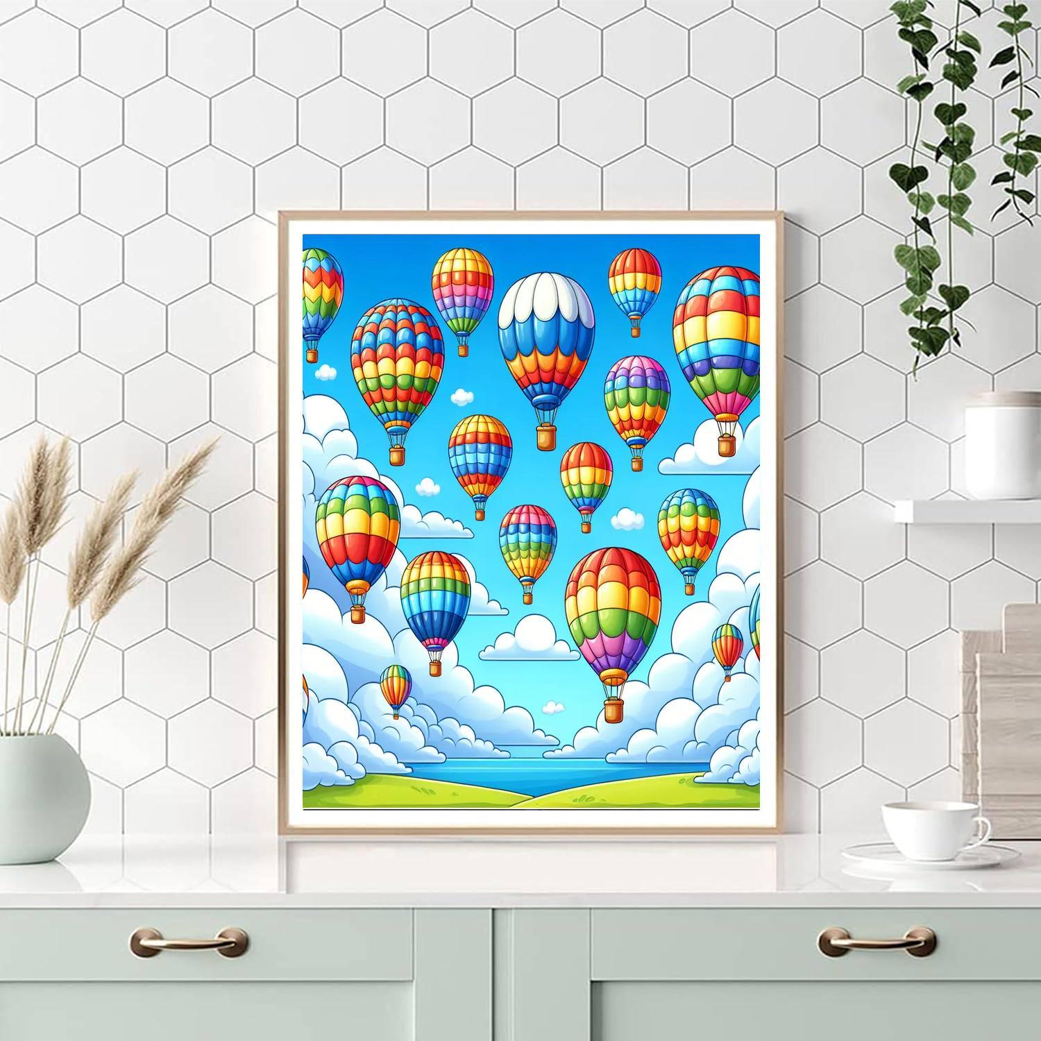 Joyful Hot Air Balloon Festival Numbered Painting Kits