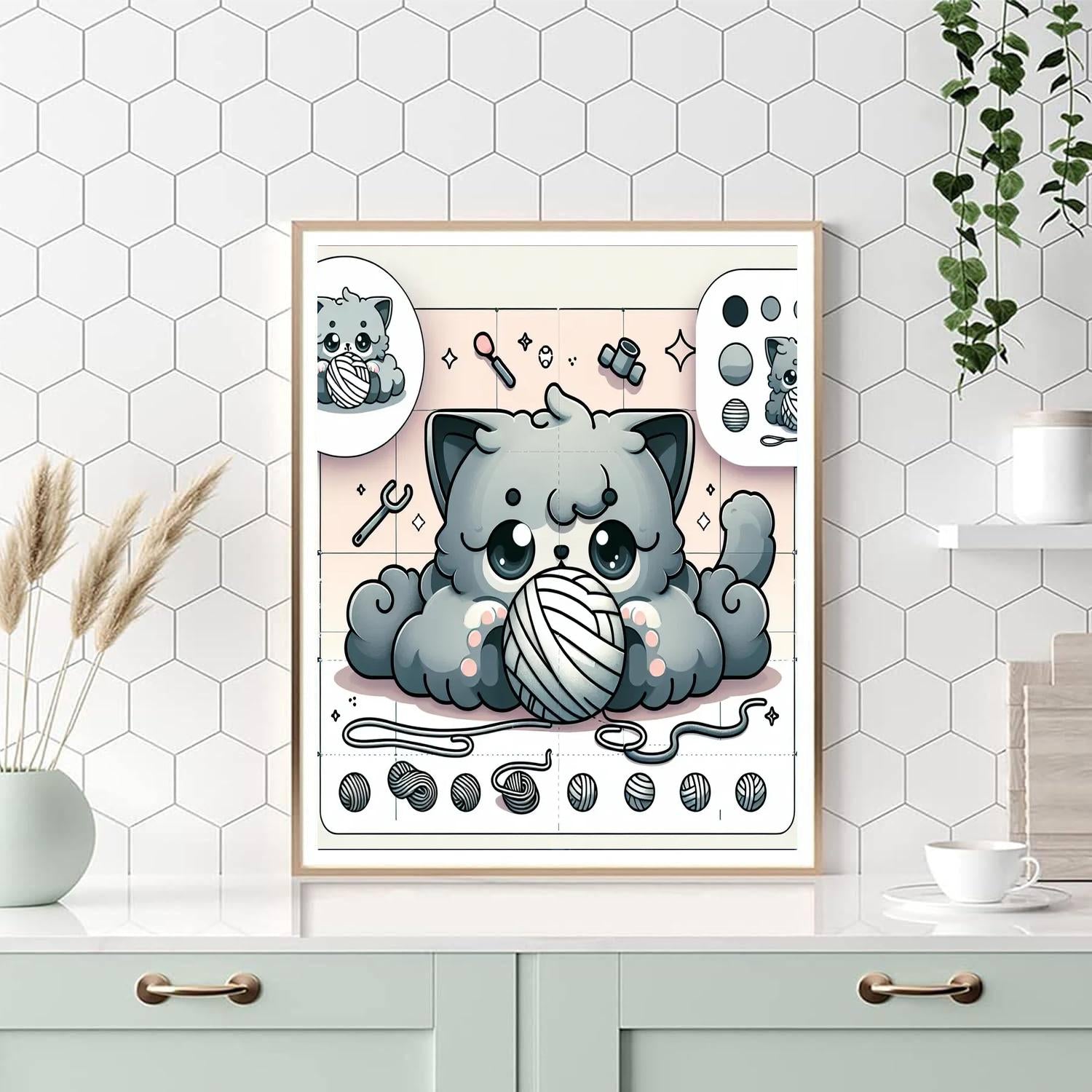 Curly Cat DIY Paint By Numbers