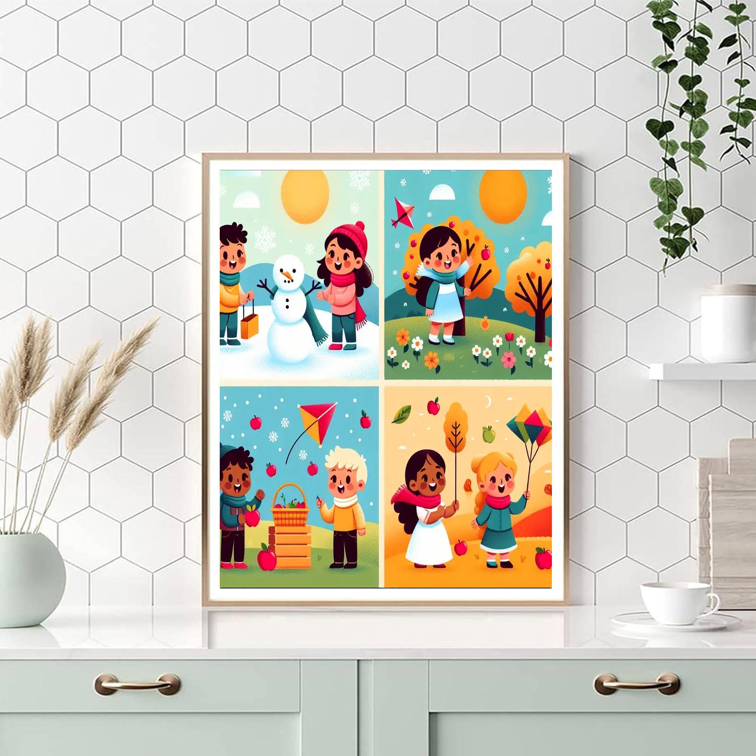 Fun With Seasons Painting Number Kit