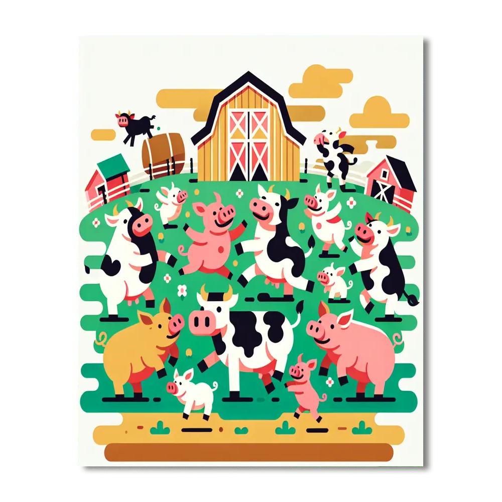Funky Farm Festivities Numbered Painting Kits