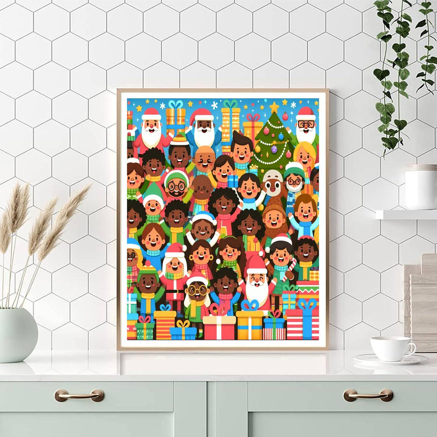 Merry Holiday Gathering Paint By Numbers Art