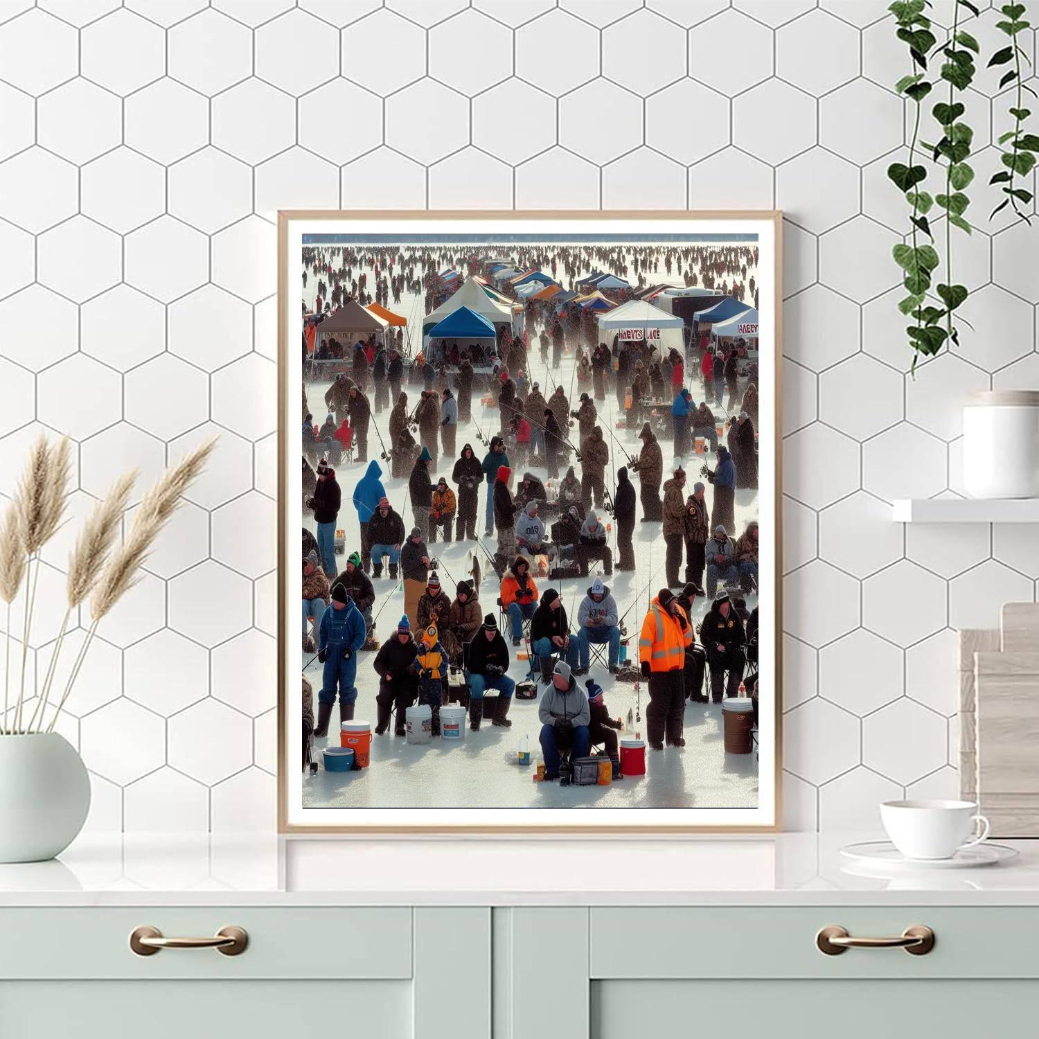 Harvey's Lake Ice Fishing Festival - Pennsylvania, Usa Numbered Painting Kits