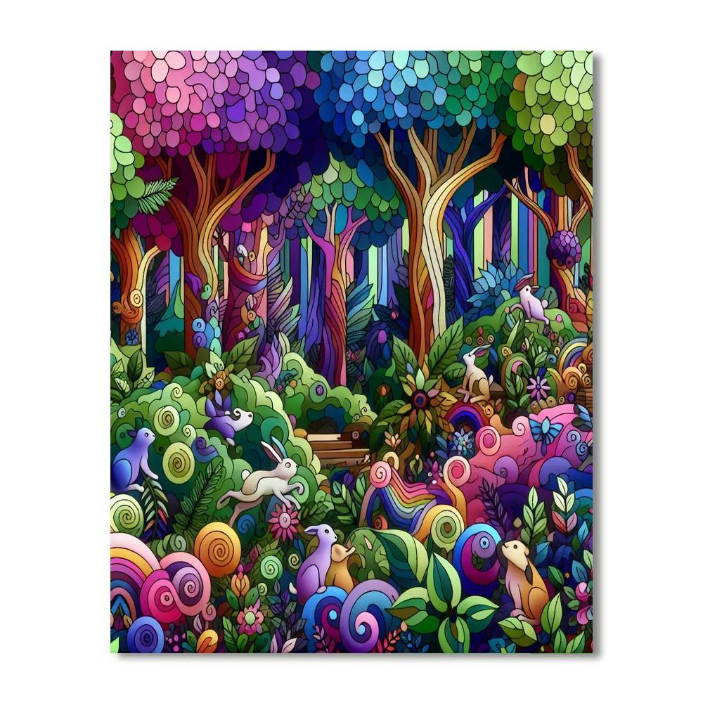 Fanciful Forest Retreat Number Painting