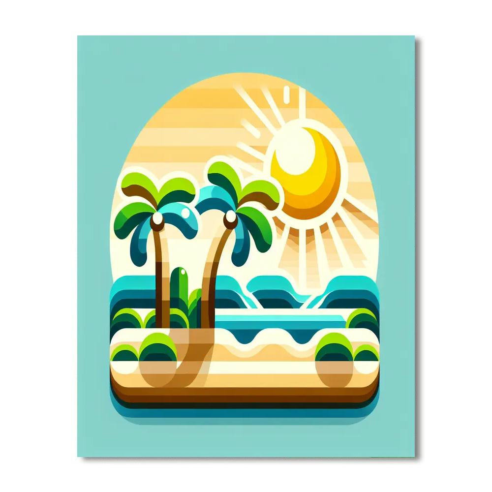 Peaceful Palms Numbered Painting Kits