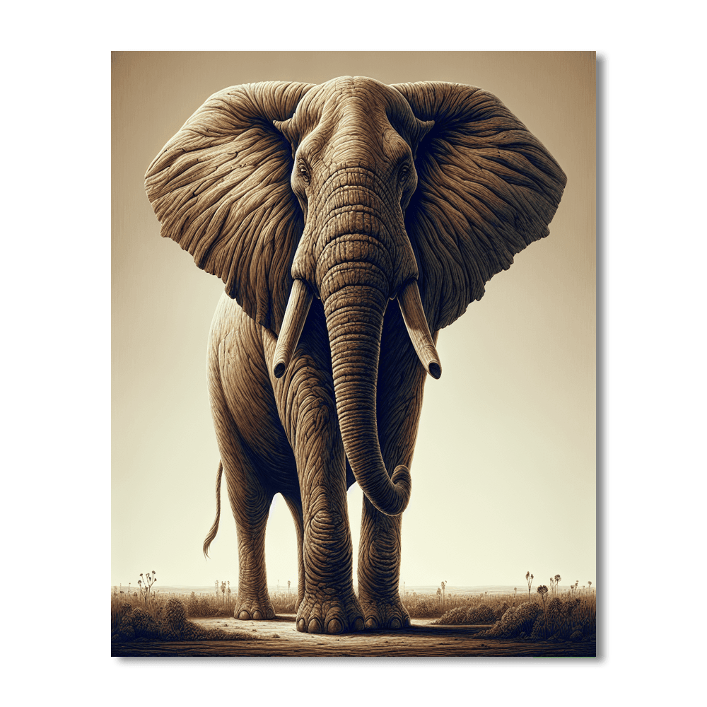 Regal Elephant Majesty Number Painting